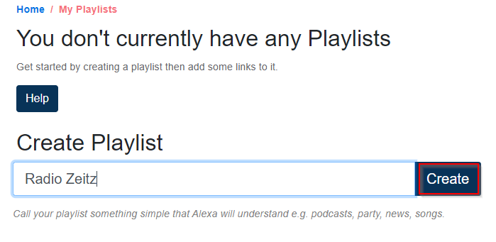 Playliste erstellen